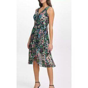 NEW Tommy Hilfiger Womens Floral Print Faux-Wrap Dress sz 14